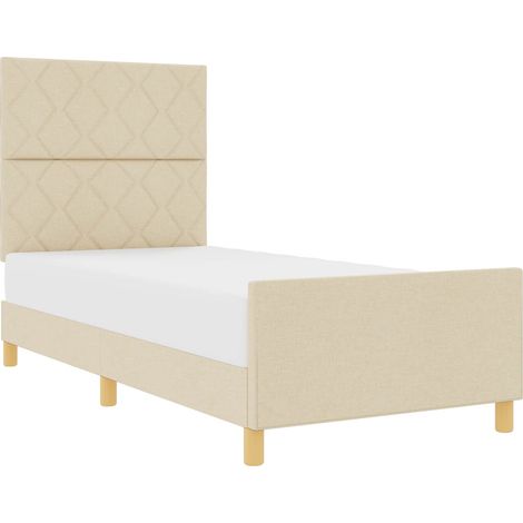 Maison Exclusive - Struttura del letto con testiera Crema 100 x 200 cm Tessuto (1/5)