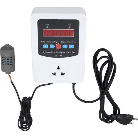 Digitaler 1500-W-Feuchtigkeitsregler mit LCD-Bildschirm, Kunststoffgehäuse, Timer, für Haushalt, Landwirtschaft und Gewächshäuser (EU-Standard 220 V).