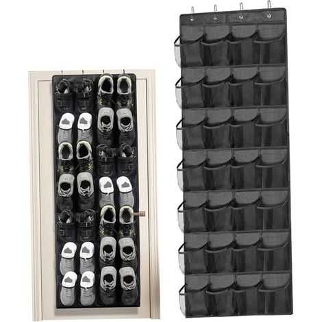 Schuhaufbewahrung zum Einhängen über der Tür, mit 28 großen Netztaschen und 4 robusten Haken, Schuhregal für Sneaker, Turnschuhe und mehr