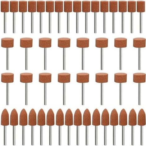Lot de 48 embouts abrasifs en corindon pour Dremel tige 1 8 pouce meulage polissage ebavurage utilisation sur pierres precieuses verre metal et bois (1/5)