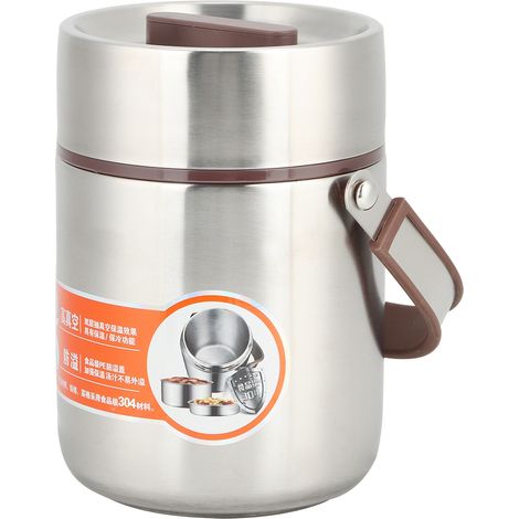 Isolierte Lunchbox aus lebensmittelechtem Edelstahl mit großem Fassungsvermögen, 1,6 l, ideal für Schule und Büro (1/5)