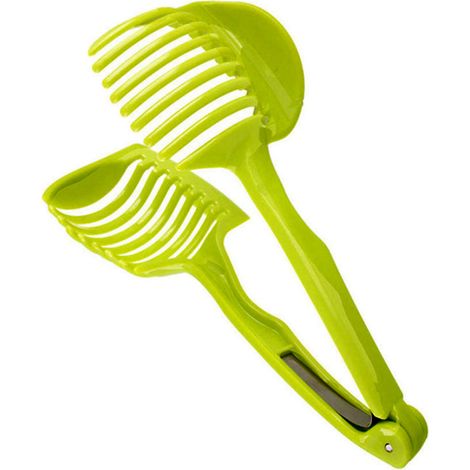 Pince à tomates multifonctionnelle en ABS, ronde, pour fruits et oignons. Outil de découpe pour citrons, œufs et légumes. (1/5)