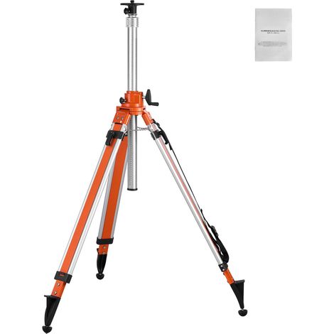 Trépied de Niveau Laser, Filetage 5/8"-11, Hauteur 45,07-114,37 cm, Pieds Antidérapants Réglables, avec Bulle de Niveau et Limiteur de Diffusion, pour Chantier (1/5)