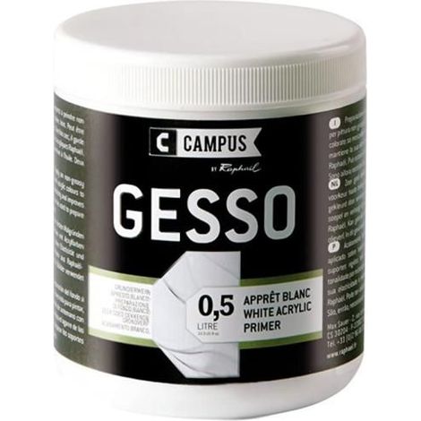 Gesso - Blanc - Pour préparer une toile ou un support - 500ml - Campus