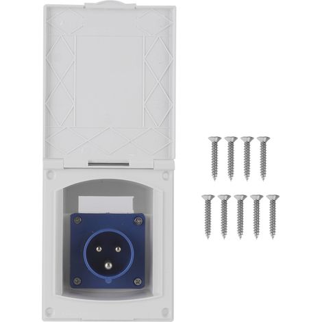 Prise de courant étanche 16A 220V-240V, prise femelle externe à 3 broches, pour camping-car, remorque