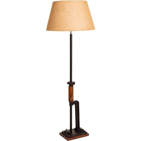 Lámpara de pie de madera y metal 47x47x140 (1/5)