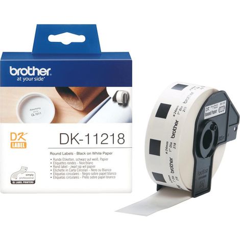 Einzeletiketten Brother weiß DK-11218 rund 1000StRolle