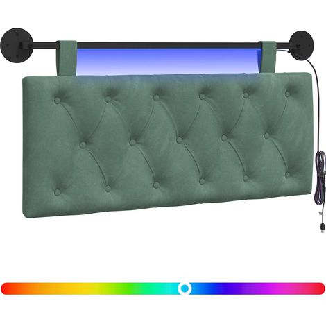 Maison Exclusive - Hängendes Kopfteil Mit LED Licht Meergrün Samt