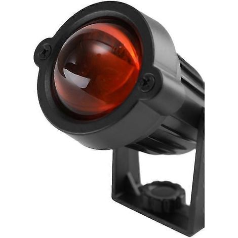 Projecteur de veilleuse USB effet coucher de soleil, lampe d'ambiance rotative sur pied, lampe de photographie pour chambre ou studio (rouge coucher de soleil) (1/5)