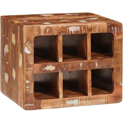 Weinregal Braun 44 x 30 x 35 cm Massives upgecyceltes Holz