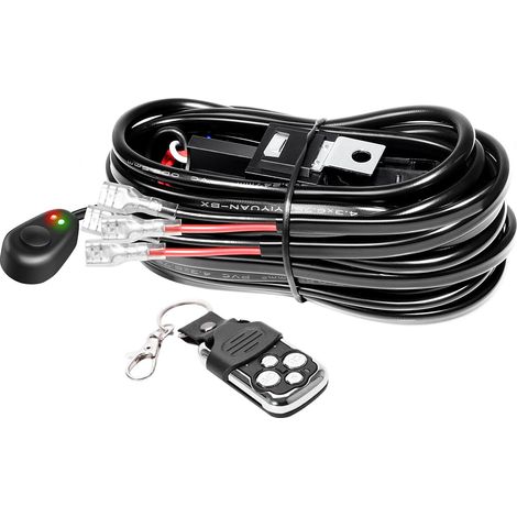 Stroboscopique Câblage à Barres Lumineuses LED Faisceau de Fil avec 12V 18AWG 40A Relais et Interrupteur, 2 Phares Peuvent être Connectés, pour Rampe LED ATV Camion Tout-Terrain Voiture (1/5)