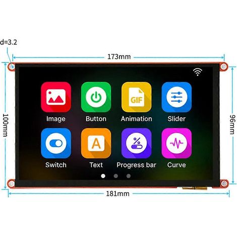 D121BBV Entwicklungsboard mit integriertem 7-Zoll-IPS-kapazitivem Touchscreen (1/5)