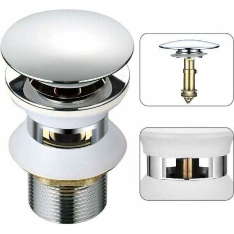 Universel Bonde Lavabo avec Trop-plein Pop-Up Automatique Push Open Click Clack pour Salle de Bain 1-1/4 en Laiton Chromé (1/4)