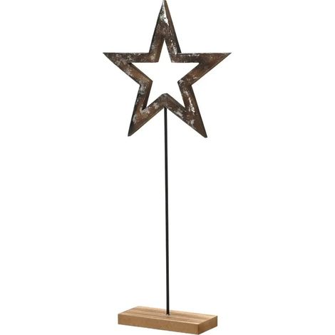 Stella decorativa in MDF su base in legno 20 × H46 cm