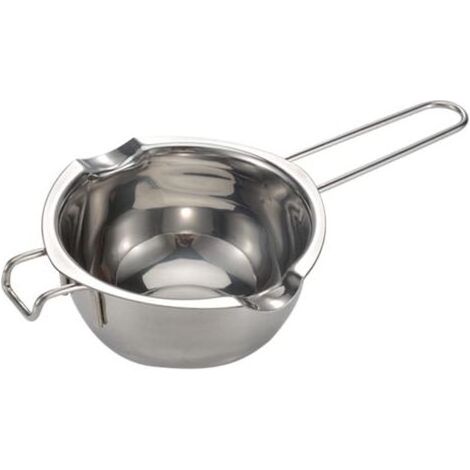 Fondoir à Chocolat, Creuset à Chocolat Acier Inoxydable, Convient pour la Fabrication Confiseries au Chocolat, pour Faire Fondre Le Chocolat(Argent) (1/5)