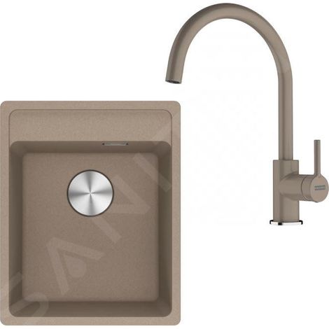 Franke Colonnes - Set de cuisine G273KA, évier en fragranit MRG 610-37 RTL+ robinet FN 6018.424, cachemire 114.0700.781 (1/4)