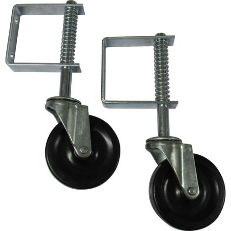 Spring Loaded Gate Wheels 4" x2 (Heavy Duty Sliding Fence Support Jockey Door 100MM) (1/5)