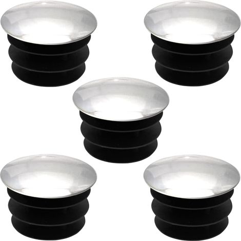 5x Tappi tondi alettati puntali plastica copriforo cromo mobilia piede tubi, 30mm (1/4)