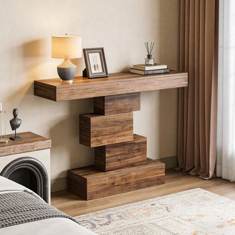 mueble recibidor consola madera 108x30x80 OKMYHOME (1/5)