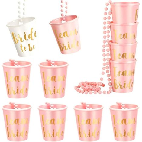 Lot de 12 colliers en verre à liqueur pour fête de mariage et mariée - Pour mariage et mariée - Décoration de douche (12) (1/5)