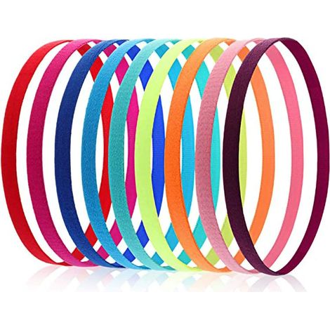 Set di 9 fasce elastiche antiscivolo per sport, fitness e corsa. Adatte a uomini e donne. Disponibili in 9 colori.
