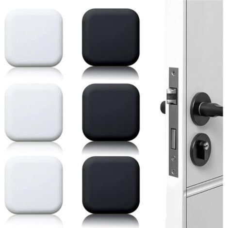 6 Pieces Black/White Adhesive Wall Door Stop 45mmx45mm Door Stopper Wall Protector Self Adhesive Door Bumper (1/5)