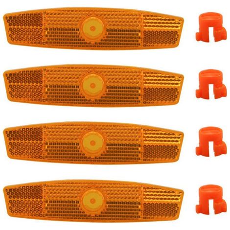 Catadioptres de vélo 4 pièces, réflecteurs de pédale orange 11,53 cm, catadioptres de roue, améliorent la sécurité routière, adaptables à la plupart des vélos (1/4)