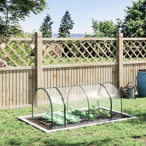 Outsunny Mini-Tomatengewächshaus, 2 m x 1 m x 0,8 m, Tür mit Reißverschluss, PVC-Abdeckung, transparenter Stahlrahmen