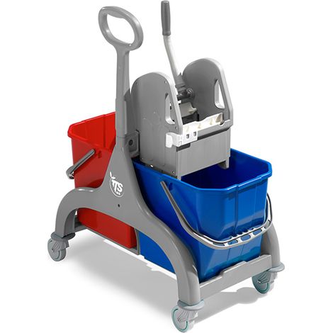 Carrello per pulizie professionali Nick grigio 30 lt con maniglione ad ombrello
