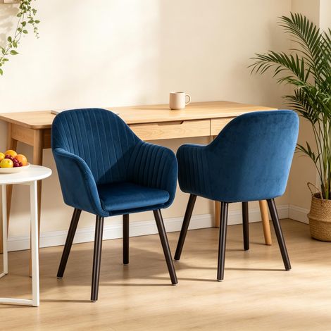 Fauteuil relax avec accoudoirs, chaise d'accueil, chaise de table, fauteuil d'appoint, chaise de salle à manger, chaise de salon (lot de 2 chaises uniquement) (1/5)