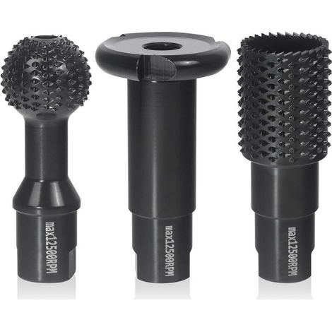 Ecleanfy - Set de 3 Fraise à Bois - Disques Meuleuse Sculpture Bois, Burrs Rotatifs, Gouge et Ciseaux à Bois pour Meuleuses 115/125 - Outils de Coupe,Menuiserie Outillage (1/5)