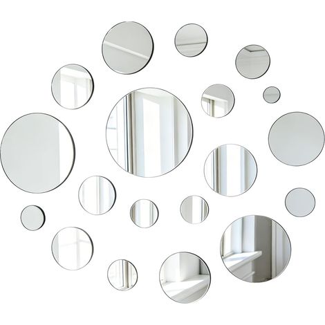 Lot de 33 Miroirs Adhésifs Acrylique, Petits Miroirs Autocollants Ronds en 5 Tailles (2-10cm), Stickers Miroir pour Décoration Murale DIY, Mosaïque, Salle de Bain, Chambre (1/5)