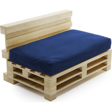 Coussin Palette Déhoussable Imperméable - Assise 120x80 cm Bleu Bananair Fabriqué en France