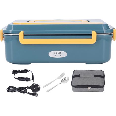 Boîte à repas chauffante électrique 304 inox étanche sans eau vert foncé portable pour bureau voiture fiche UK 220V (1/5)