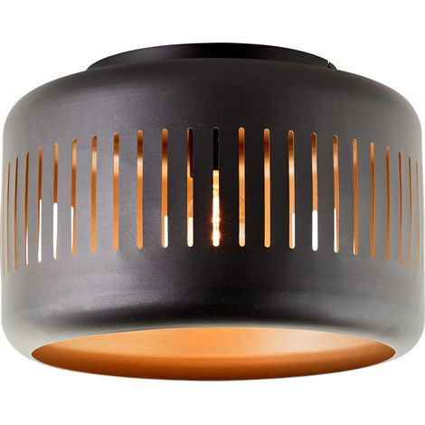 Brilliant Lampe Tyas Deckenleuchte 38cm schwarz/gold Metall/Bambus schwarz 1x A60, E27, 60 W (1/5)
