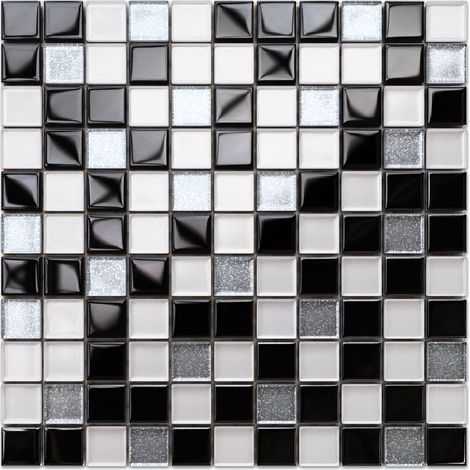 Ilcom mosaico in vetro su rete per bagno e cucina 30cm x 30cm - Moonwalk (1/5)