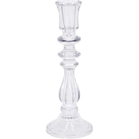 Regalo Italiano Portacandela D 10 Cm H 28 Cm Vetro Mell