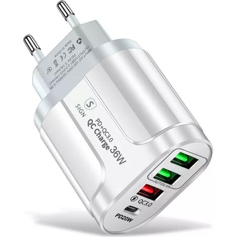 Sign schnellladegerat usb c 3xusb a pd qc 30 36w - wei