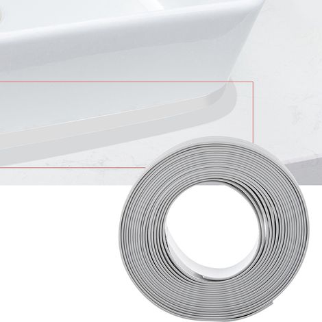 Bande d'étanchéité autocollante pour baignoire et mur, bordure de lavabo et de cuisine (gris 22 mm x 3,2 m) (1/5)