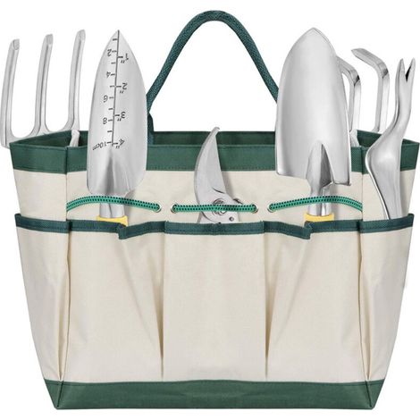Sac en toile portable ensemble d'outils de jardin ensemble d'outils de 13 pièces avec gants bouteille d'eau jardin en pot petite pelle creuser le sol (1/5)