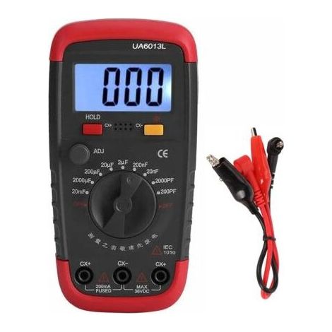 Digitales Kapazitätsmessgerät, professioneller Kapazitätstester 0,1 pF – 20.000 µF, mit hintergrundbeleuchtetem LCD-Display, maximale Zählrate 1.999 Mal (1/5)