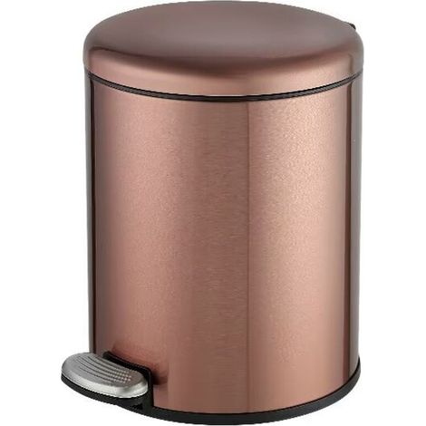 Une poubelle de salle de bain en acier inoxydable, poubelle à pédales, 6L,Doré rose (1/2)