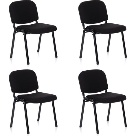 Chaise visiteur / chaise de conférence XT 600 lot de 4, noir / noir hjh OFFICE (1/5)