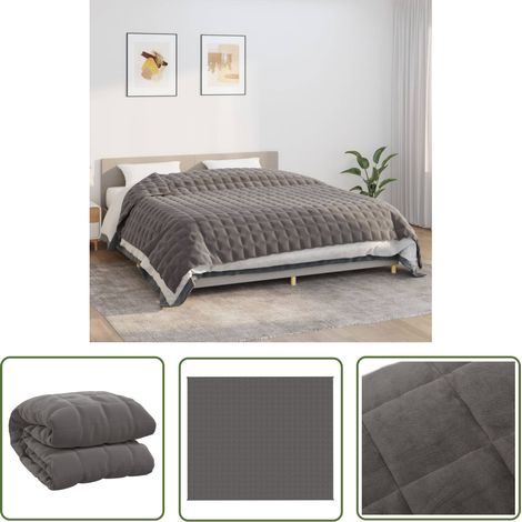 The Living Store Couverture lestée Gris 220x260 cm 11 kg Tissu - Couverture Lestée - Couverture Poids - Literie Relaxante - Sommeil Profond - Réduction Stress (1/5)