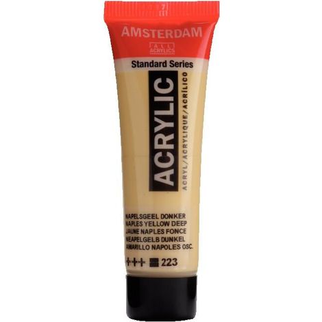Peinture acrylique - Amsterdam - Acrilico Standard - Jaune Napoli Scuro - 20 Ml - Résistante à la lumière (1/2)