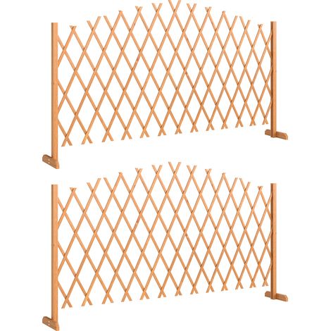 Absperrgitter 2er-Set Scherengitter ausziehbar freistehender Scherensperre mit Standfüßen 180 x 30 x 103 cm Braun