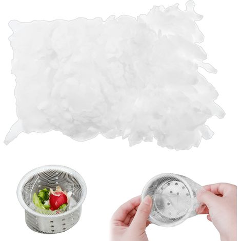 Lot de 200 sacs-filtres pour évier de cuisine, filtre de vidange en maille élastique, adaptés aux éviers de cuisine, lavabos et éviers de salle de bain. (1/5)