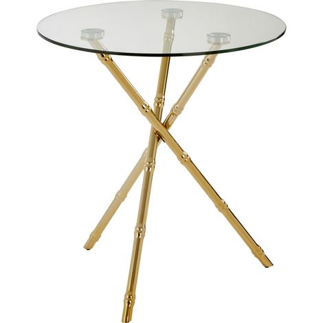 Interiors by Premier Versatile Knop Legs Side Table, Elegant Gold Finish Legs Of Bedside Table, Lightweight Small Lounge Table (1/5)