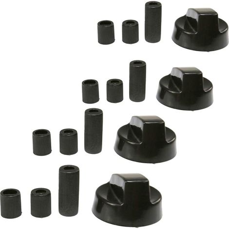 Set mit 4 universellen Bedienknöpfen für Backöfen und Herde