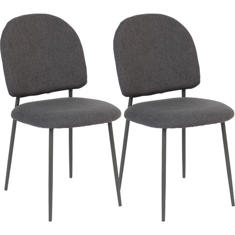 Lot de 2 chaises style Vintage "Loft" & pieds métal Matching color - Gris foncé